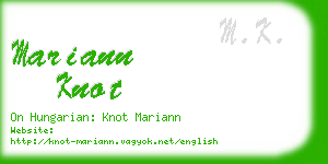 mariann knot business card